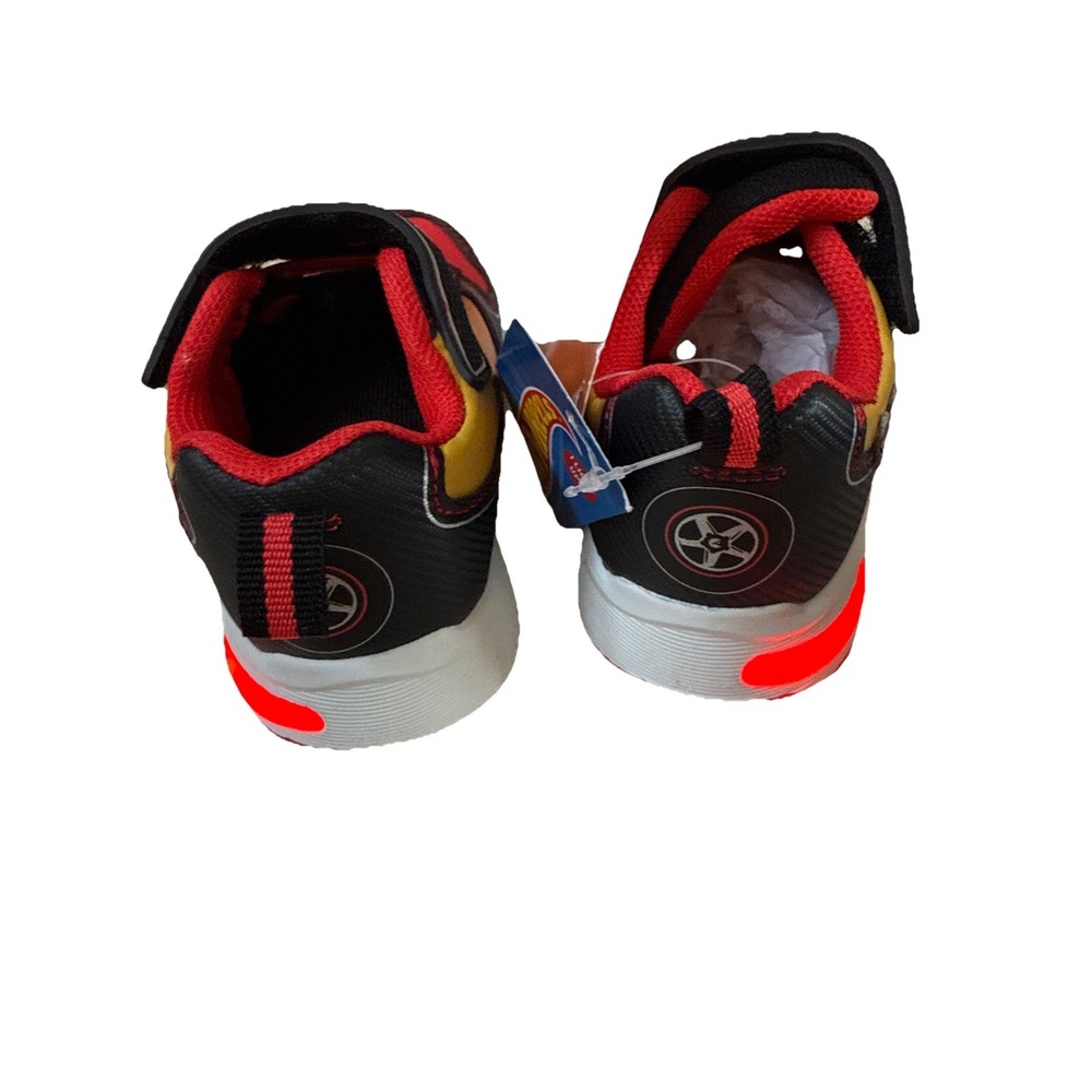 Hot Wheels Toddler Boy Sneakers Shoes Flashing Lights Size 6 Black (80388) - Picture 4 of 6